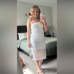 12th Tribe S white floral beaded dress